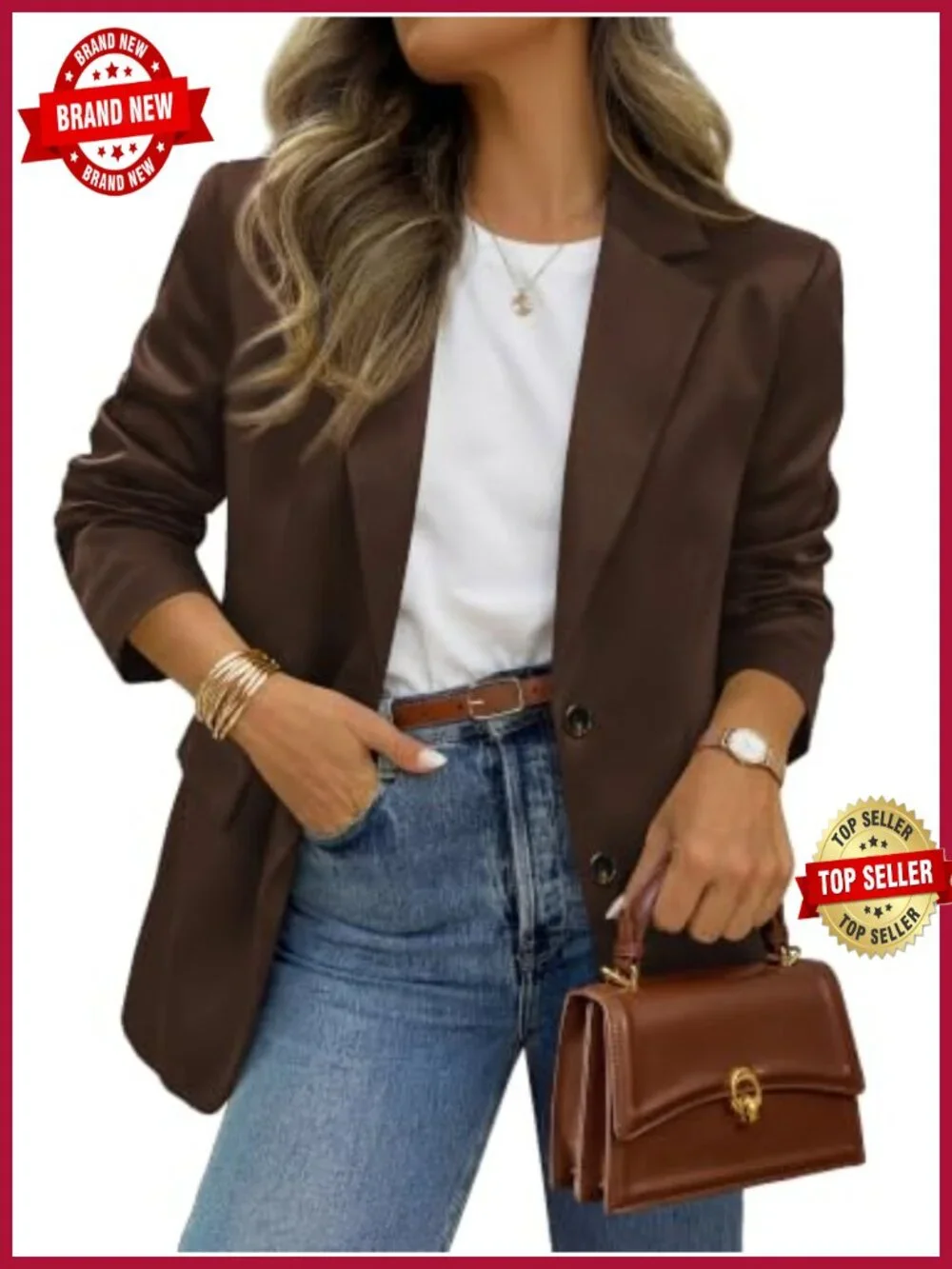 Satin Long Sleeve Blazer Women Button Down Open Front Office Suit Jacket Pockets